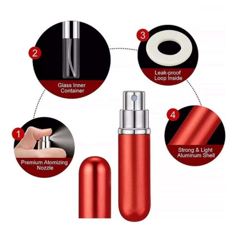 Product image KAHASIL - Botol Parfum Refill Mini Travel 5ml Isi Ulang Portable Bottle Spray Aluminium KMJ158 all variant ROSE